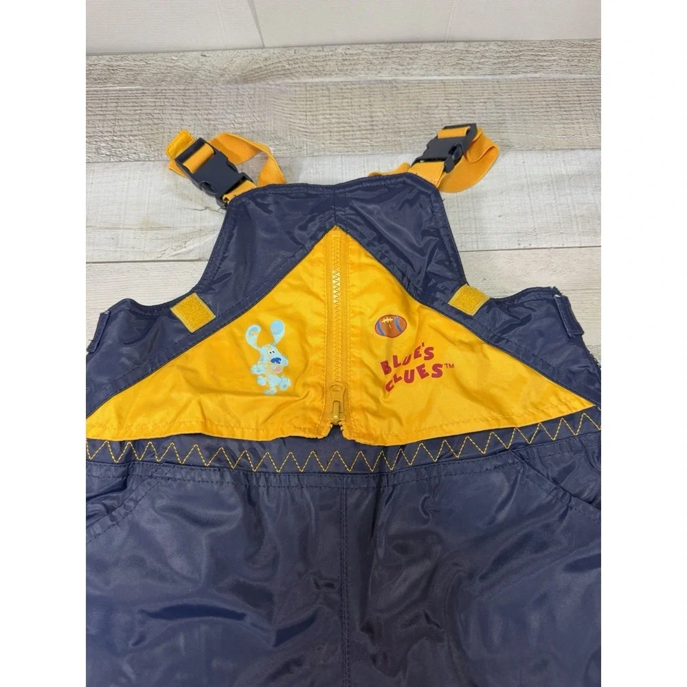 Blue's Clues Toddler Y2K Snow Bib Overalls 3T Navy Yellow Winter Ski Snow Pants